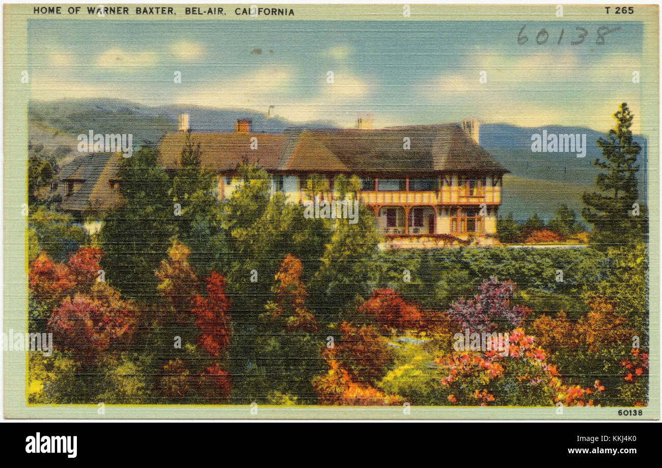 La casa di Warner Baxter, situata a bel-Air, California, riflette lo stile architettonico classico dei primi anni del XX secolo. È un'iconica residenza associata al famoso attore. Foto Stock