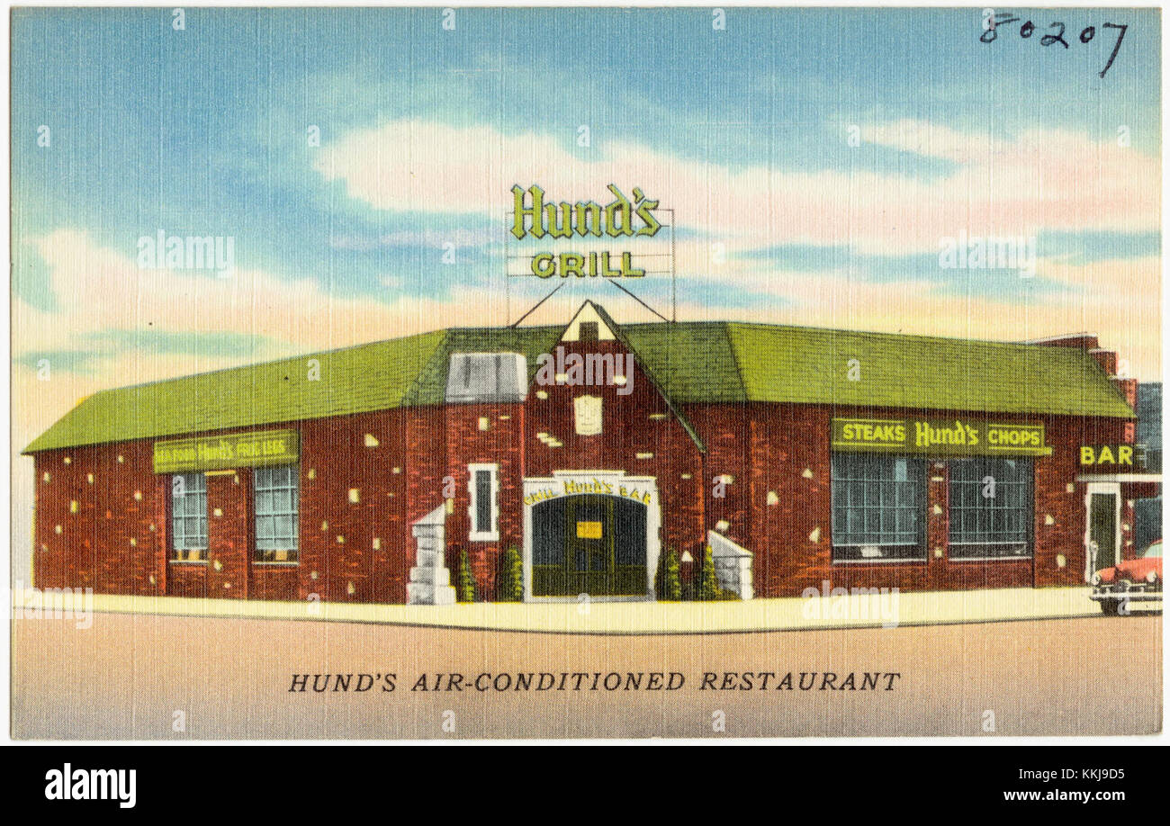 L'Hund's Grill, noto per la sua esperienza culinaria con aria condizionata, è un ristorante popolare che offre una varietà di pasti in un ambiente confortevole, con particolare attenzione al servizio di alta qualità e alla soddisfazione del cliente. Foto Stock