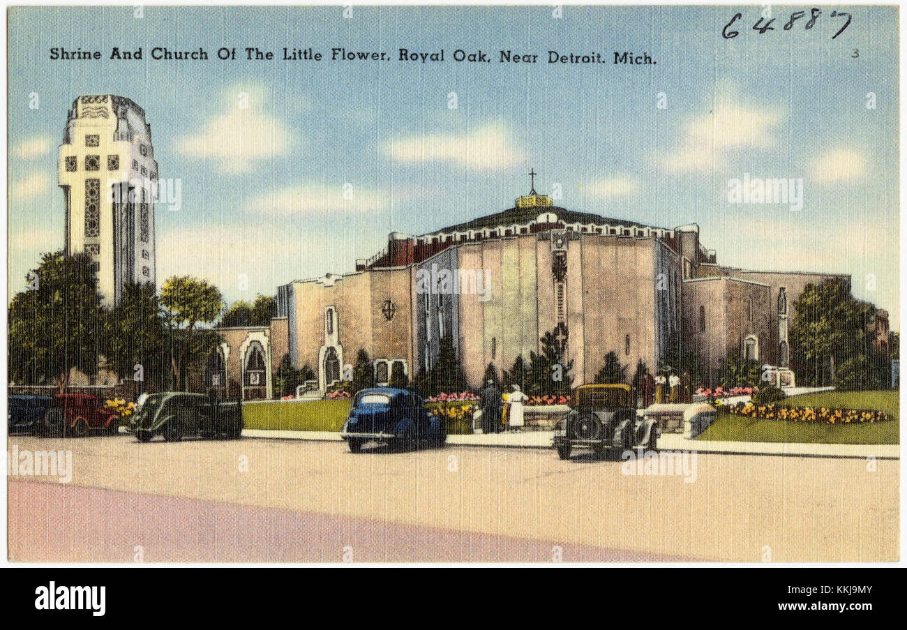 Santuario e Chiesa del piccolo fiore, Royal Oak, vicino Detroit, Mich (64877) Foto Stock