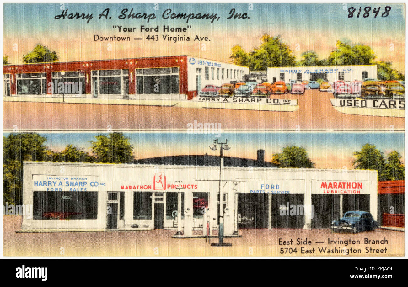 Harry A. Sharp Company, Inc., il vostro Ford Home, Downtown -- 443 Virginia Ave., East Side -- Irvington Branch, 5704 East Washington Street (81848) Foto Stock