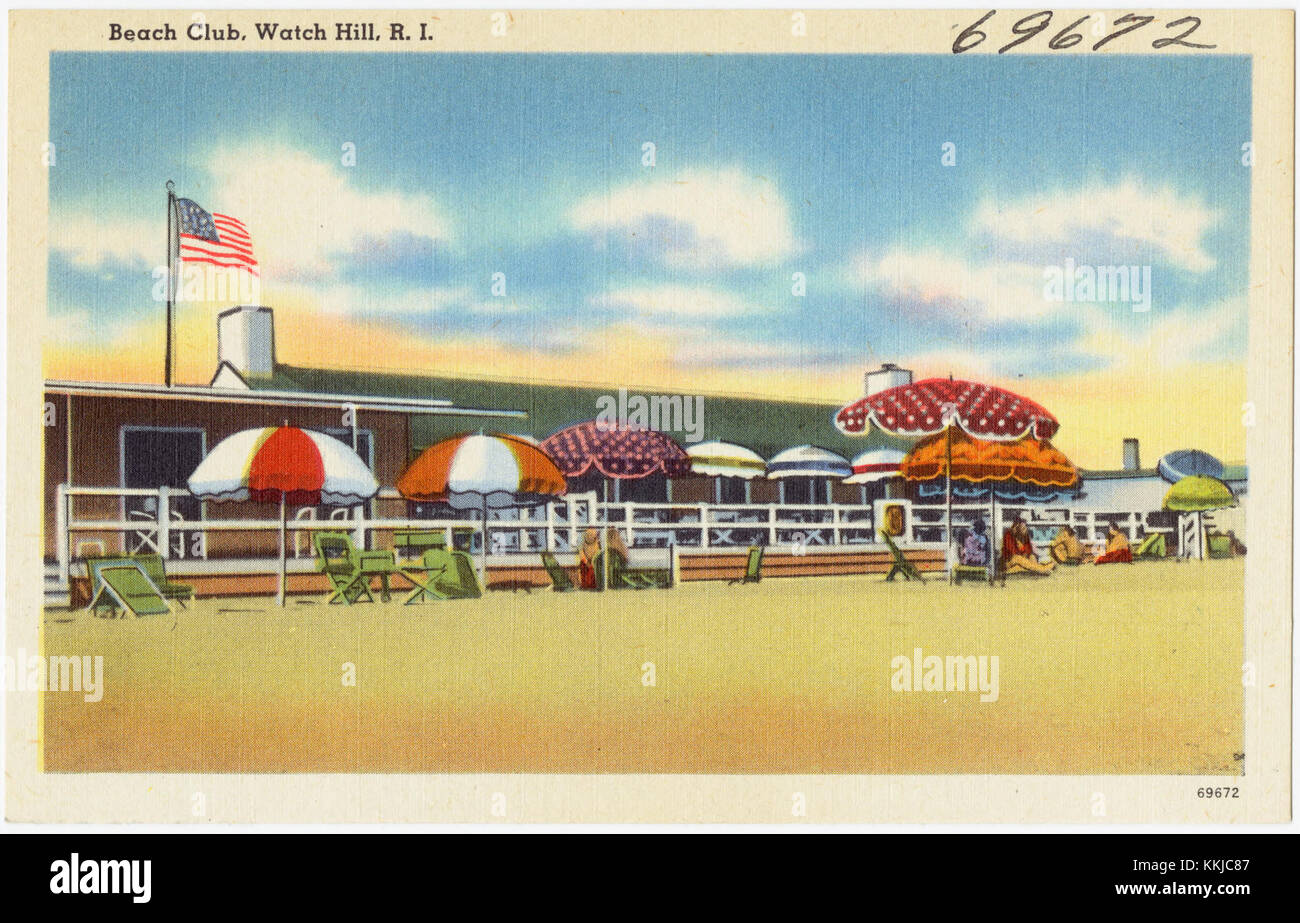 Il Beach Club di Watch Hill nel Rhode Island è uno storico e prestigioso club privato situato lungo la costa panoramica dello stato. Il club offre ai soci accesso esclusivo alle spiagge e alle strutture ricreative. Foto Stock