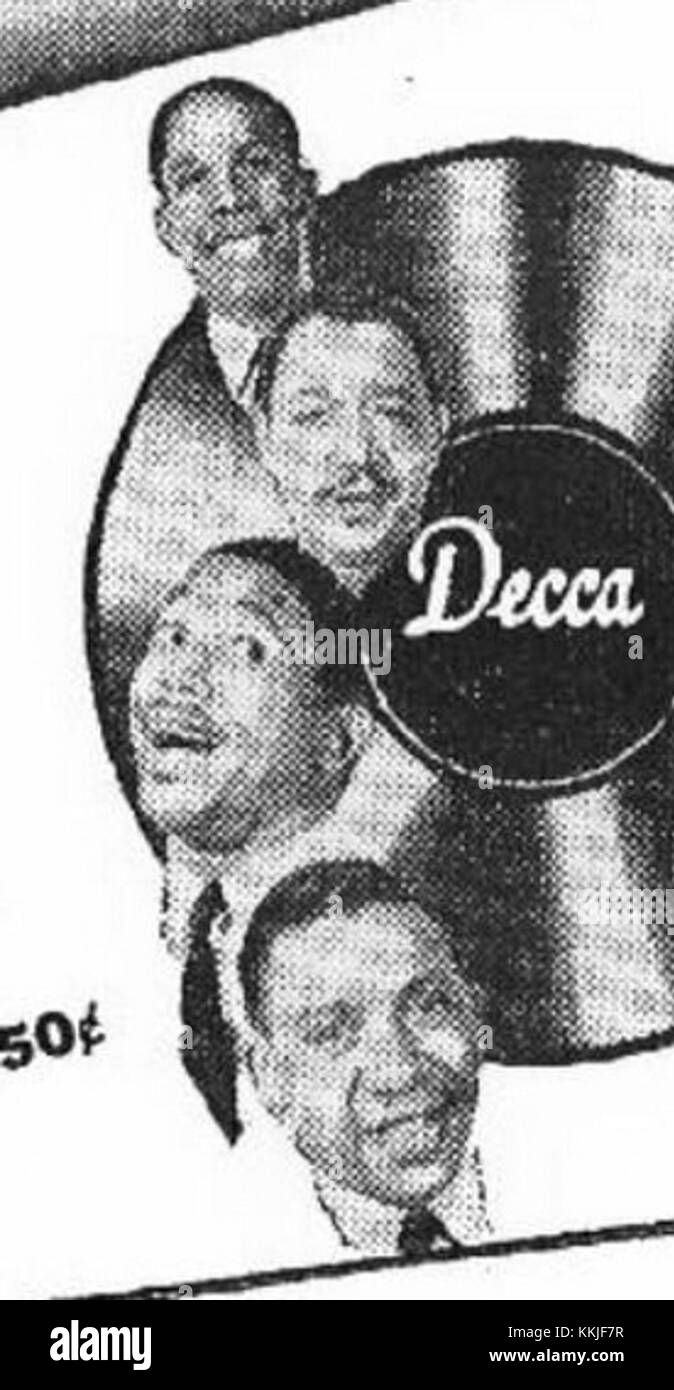 Gli Ink Spots erano un gruppo vocale popolare noto per le loro armonie lisce e lo stile musicale influente. Questo cartellone riflette il loro impatto culturale durante i loro anni di punta. Foto Stock