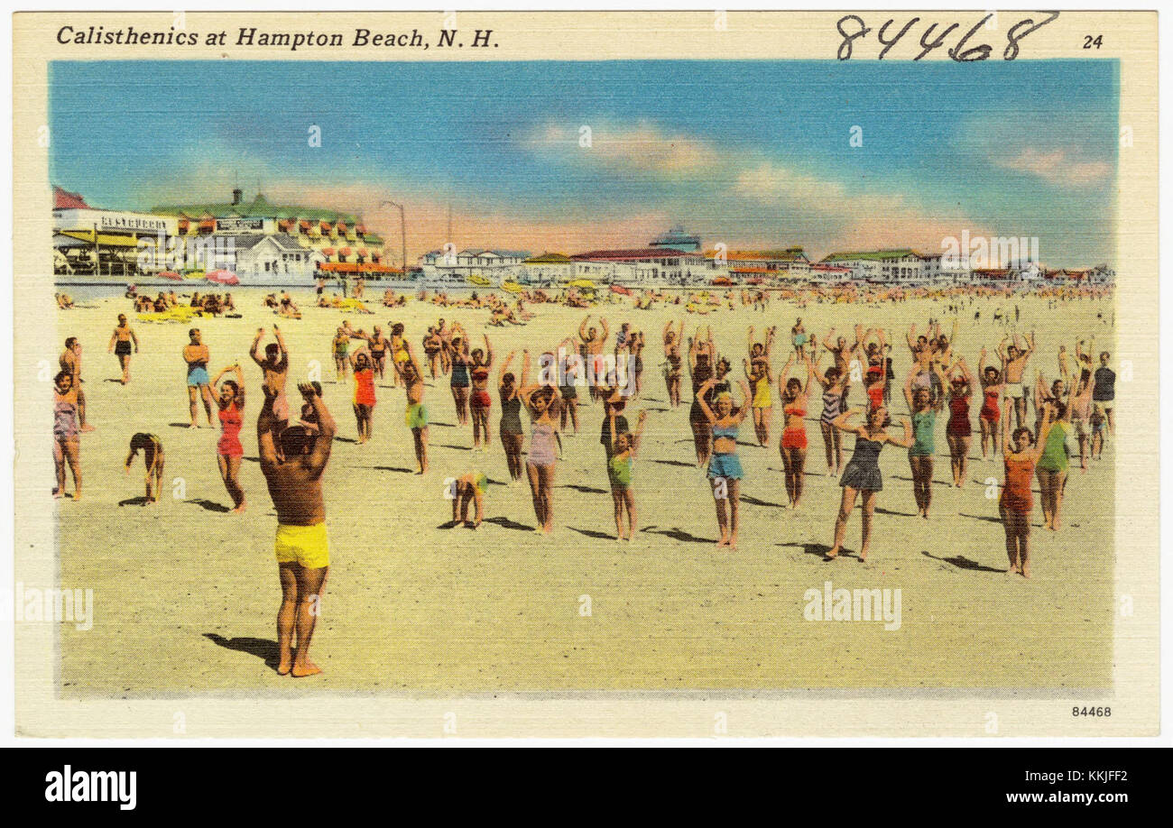 Calisthenics at Hampton Beach, N.H (84468) Foto Stock