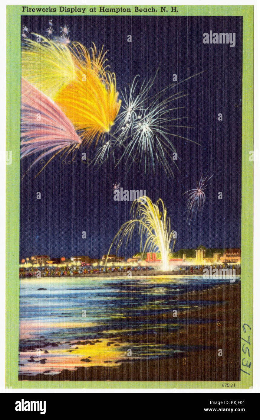 Spettacolo di fuochi d'artificio a Hampton Beach, N.H (67531) Foto Stock