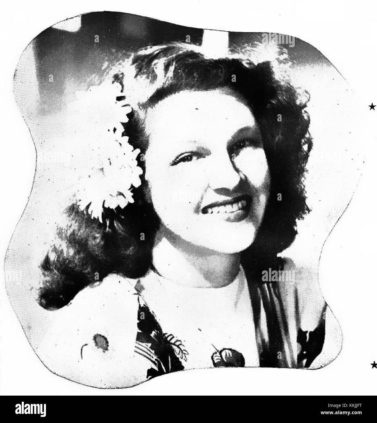 Jo Stafford, un'iconica cantante americana, è presente sulla copertina di una rivista Billboard. Era rinomata per i suoi contributi all'industria musicale, in particolare nei generi pop e jazz durante la metà del XX secolo. Foto Stock