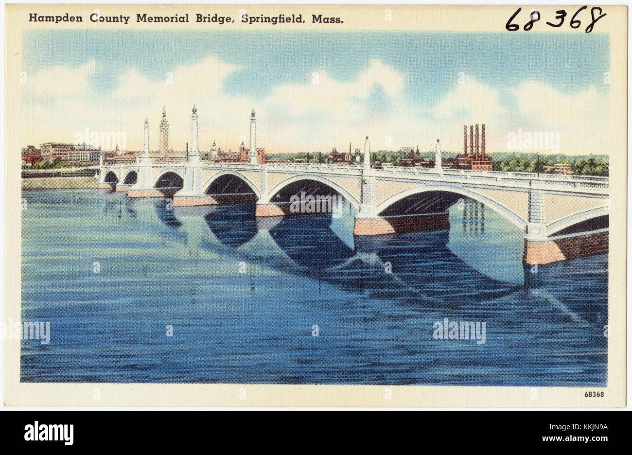 Hampden County Memorial Bridge, Springfield, Mass (68368) Foto Stock