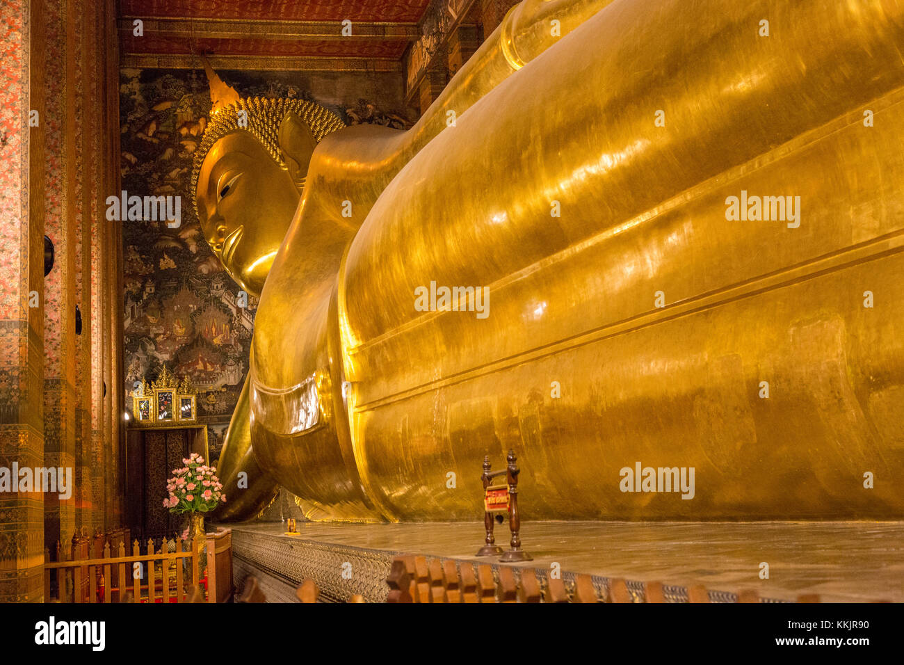 Bangkok, Tailandia. Buddha reclinato, Wat Pho tempio complesso. Foto Stock