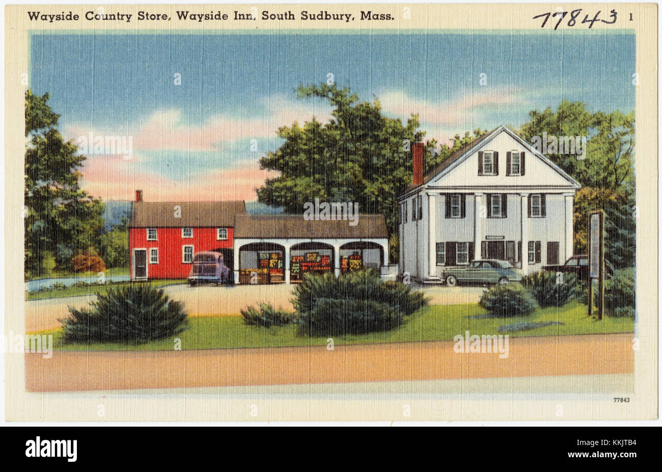 Il Wayside Country Store, situato presso il Wayside Inn a South Sudbury, Massachusetts, è un sito storico noto per il suo ruolo nel commercio e nella storia locale, risalente al XVIII secolo. Foto Stock
