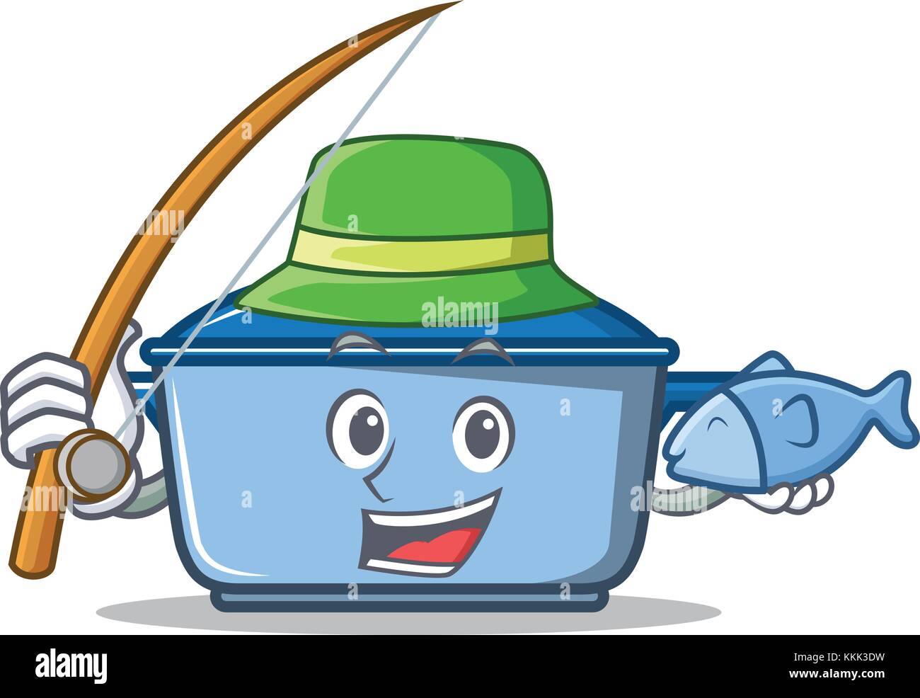 Pesca il carattere della cucina in stile cartone animato Illustrazione Vettoriale