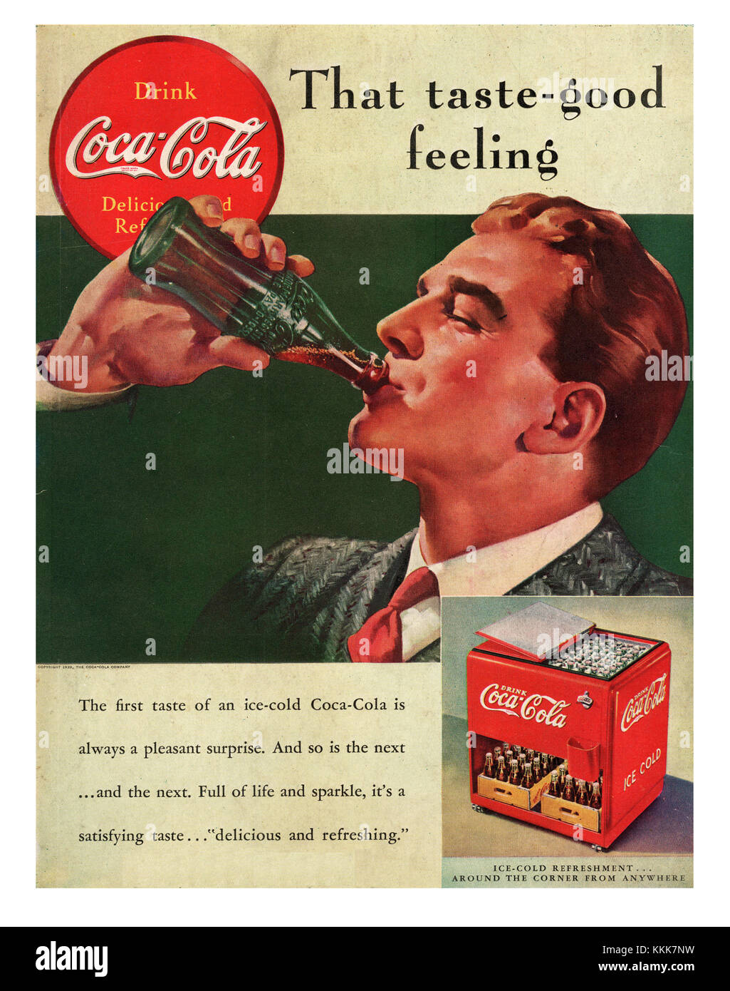 1939 U.S. Magazine Coca Cola Annuncio Foto Stock