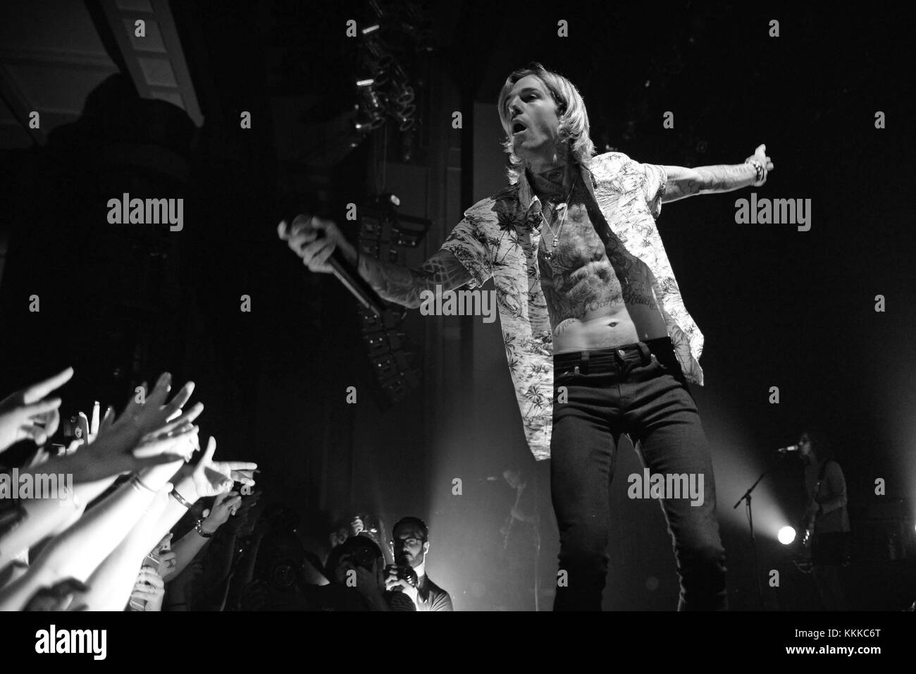 MIAMI BEACH FL - 22 settembre: Jesse Rutherford del quartiere esegue al Fillmore il 22 settembre 2015 a Miami Beach, Florida Persone: Jesse Rutherford Foto Stock