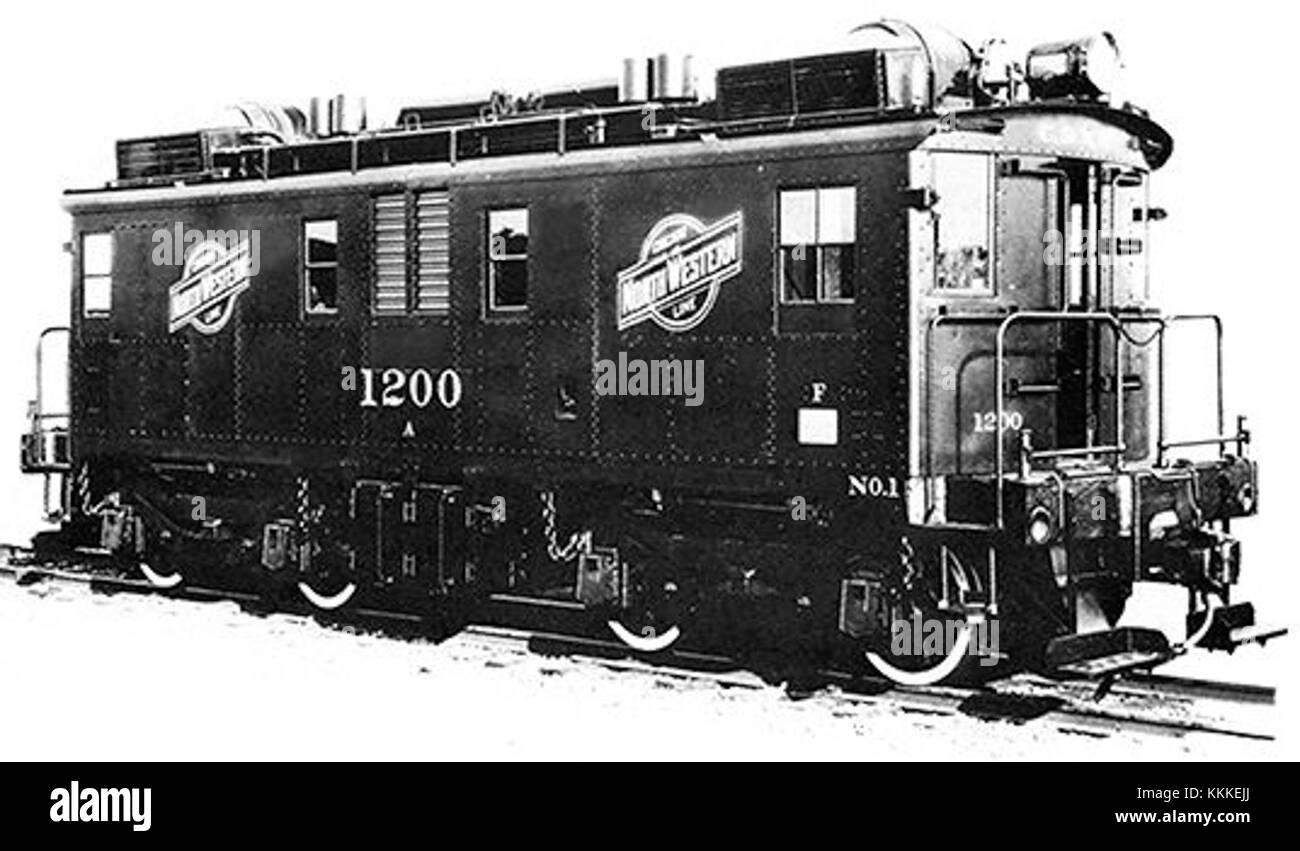 La Chicago and North Western 1200 è una locomotiva storica che ha giocato un ruolo significativo nella storia della ferrovia americana, nota per il suo design meccanico e i contributi al trasporto. Foto Stock