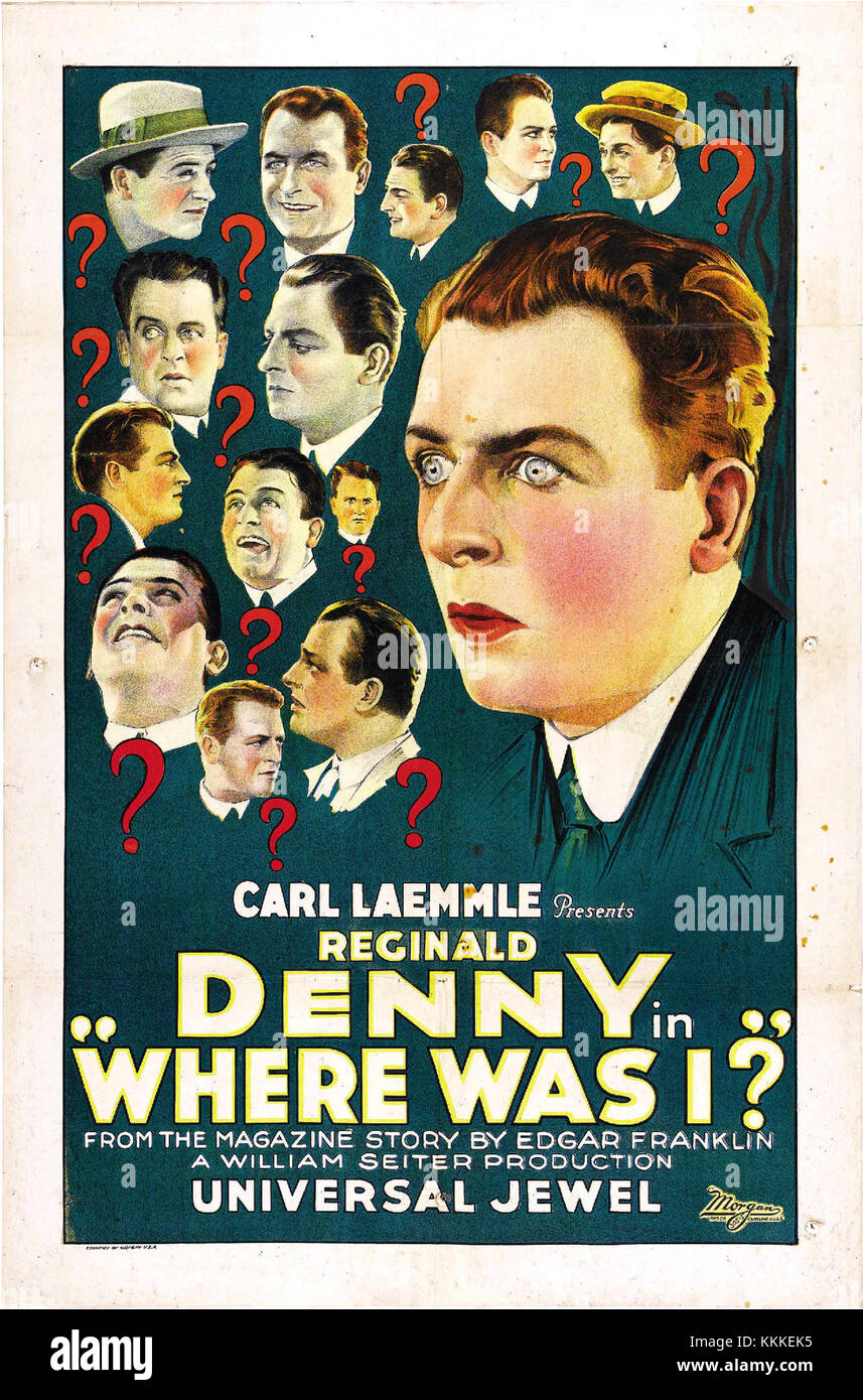 "Where Was i" è un poster stimolante per il pensiero, probabilmente correlato a un concetto di memoria, identità o riflessione personale, che mette in evidenza l'esplorazione del proprio passato. Foto Stock