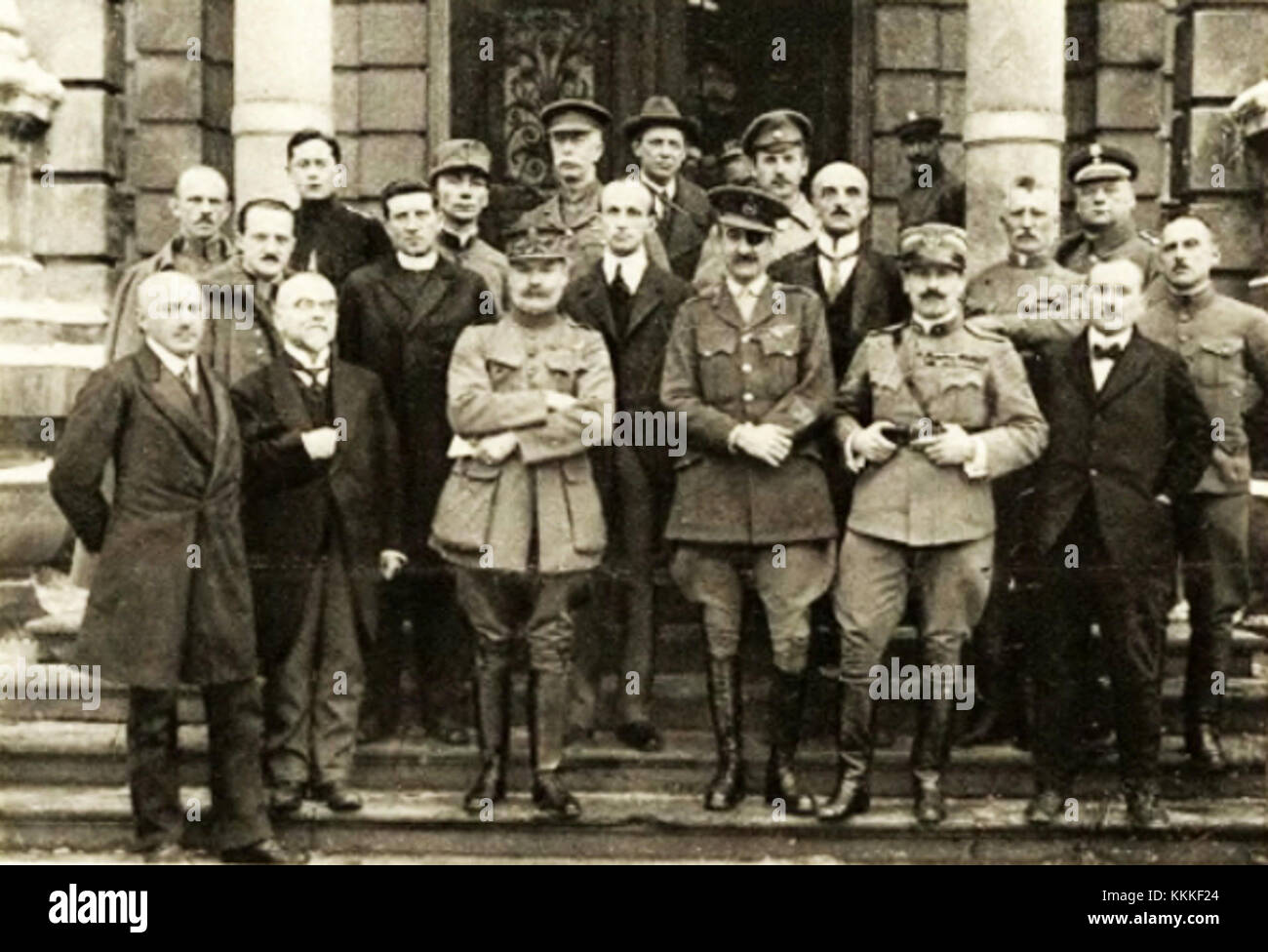 Interalliés missione in Polonia in Lwow. Incontro con la delegazione ucraina 28.02.1919 Foto Stock