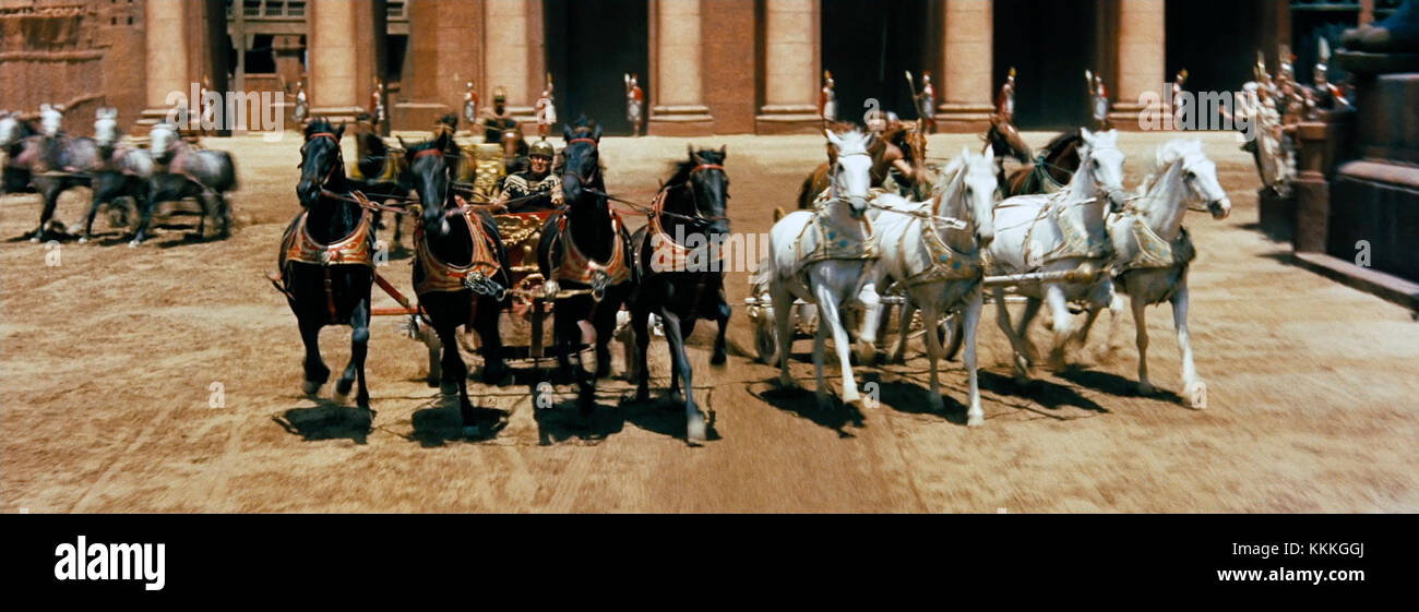 La "Cuadrigas de Ben Hur" si riferisce alle corse di carri presenti nel film del 1959 "Ben-Hur". Nota per le sue spettacolari sequenze d'azione, la corsa di carri di filmâ rimane una delle scene più iconiche ed emozionanti di cinemaâ. Foto Stock