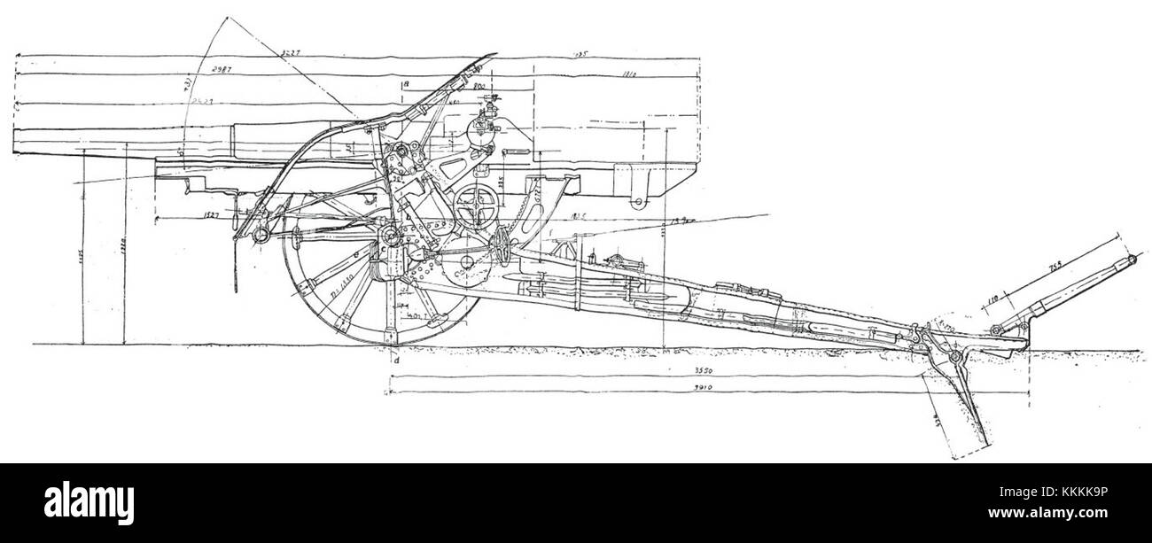 Il 105mm Italian 105-28 è un pezzo di artiglieria da campo utilizzato dall'esercito italiano durante la metà del XX secolo, noto per il suo ruolo in vari conflitti militari. Foto Stock