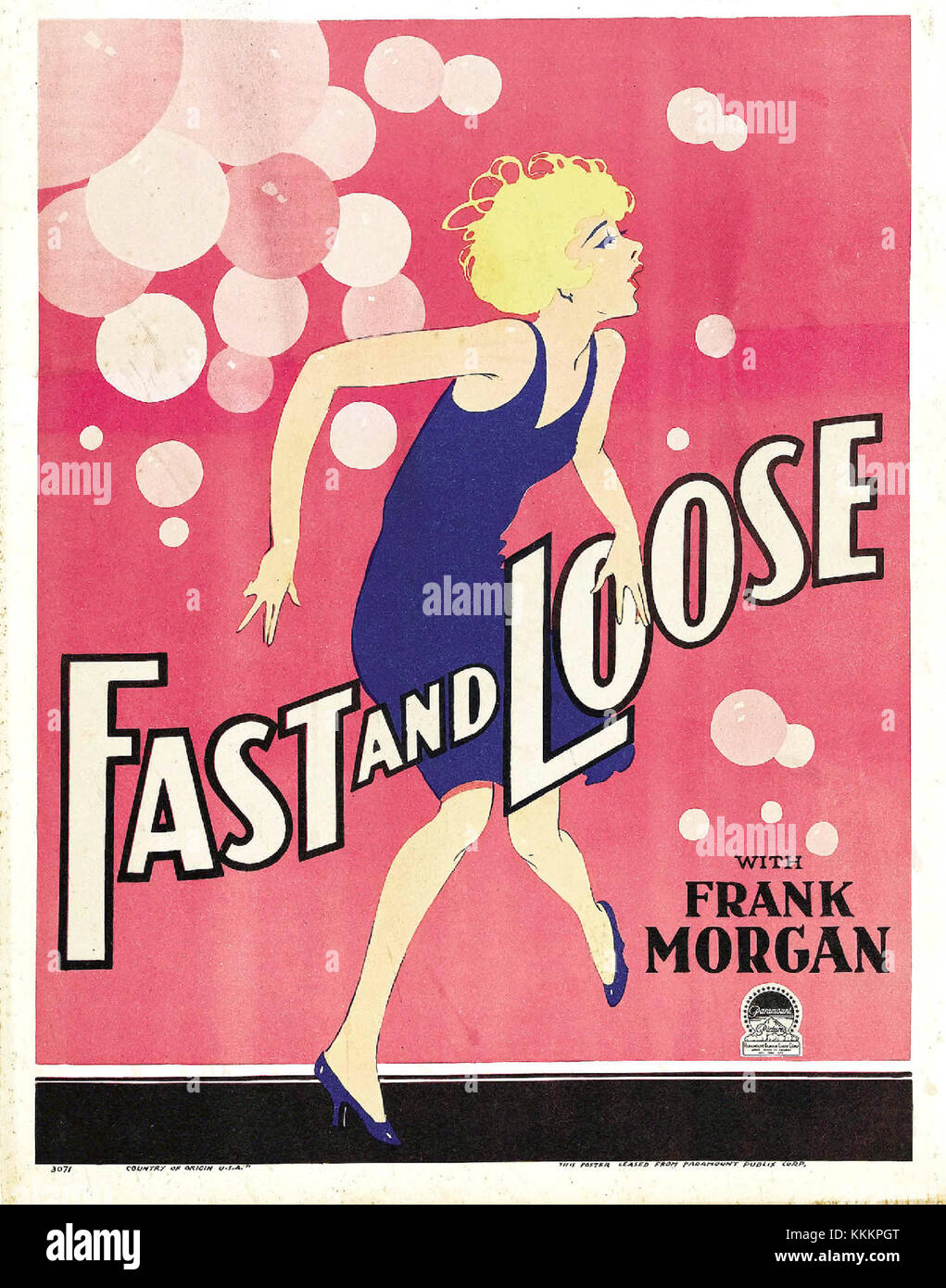 The poster for Fast and Loose, un film del 1939 diretto da Raoul Walsh. Il film, una commedia sulla vita avventurosa di una coppia sposata, era notevole per il suo umorismo e le sue performance. Foto Stock