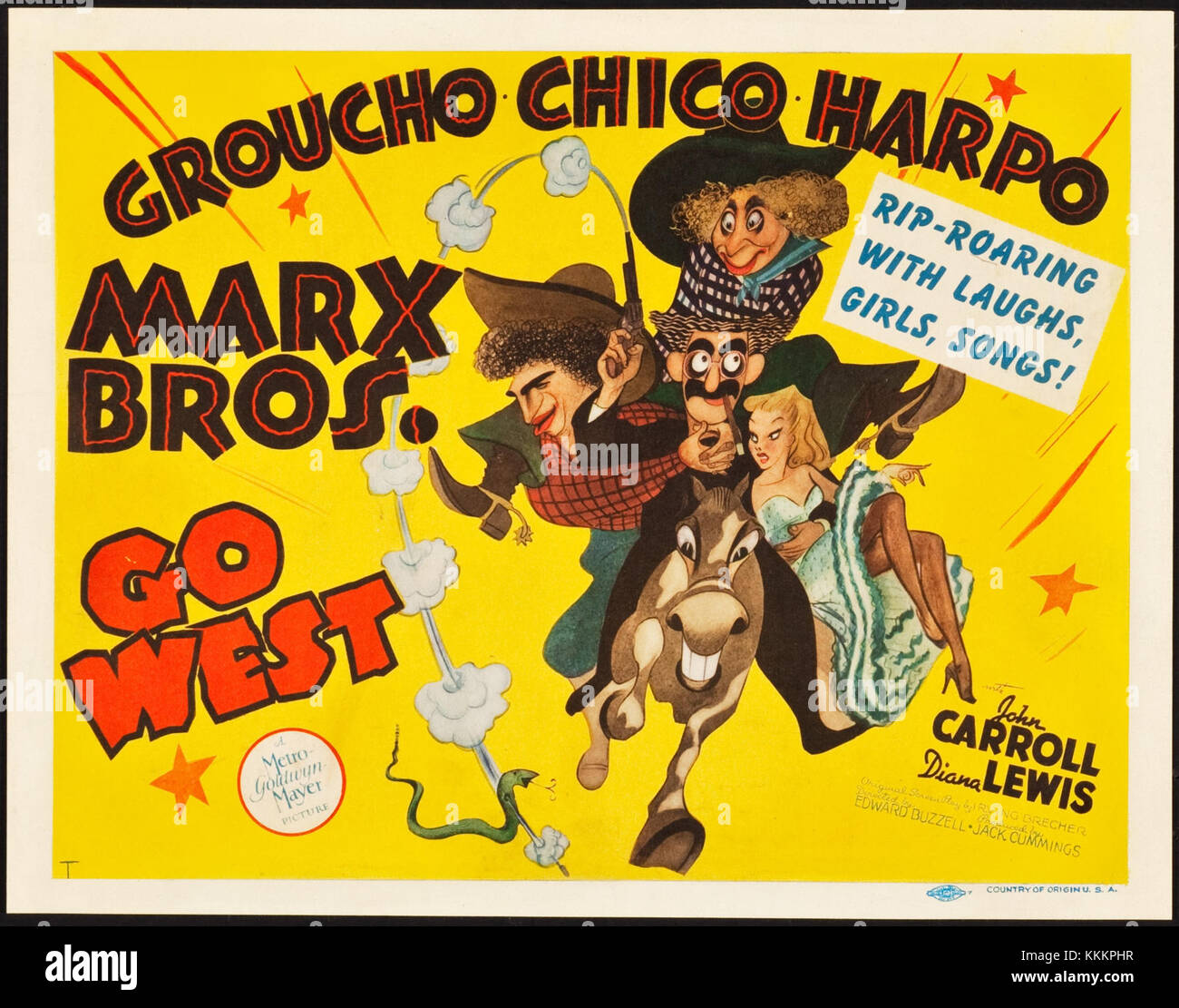 "Go West" è una frase comunemente associata all'esplorazione e all'espansione della frontiera americana. È spesso usato nei riferimenti culturali per simboleggiare l'avventura, l'esplorazione e lo spirito pionieristico. Foto Stock