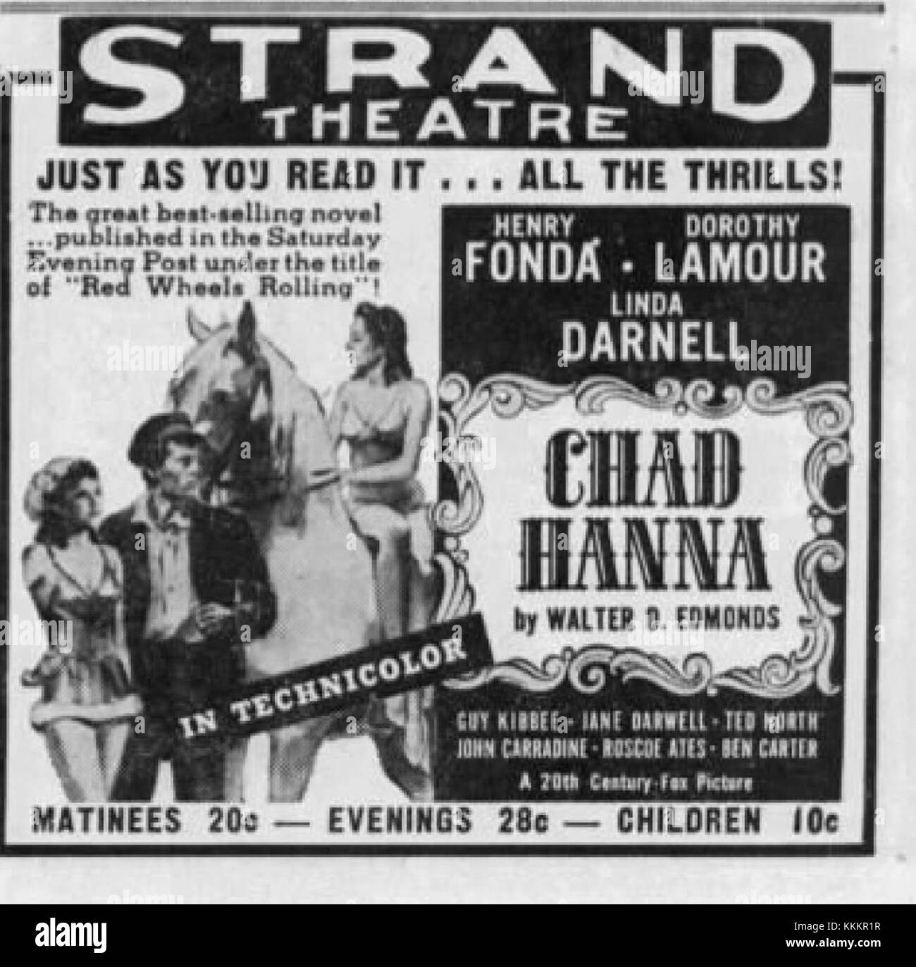 Pubblicità per lo Strand Theater di Allentown, Pennsylvania, datata 31 gennaio 1941. L'annuncio promuove proiezioni ed eventi imminenti al teatro, riflettendo la scena dell'intrattenimento nei primi anni '1940 in America. Foto Stock