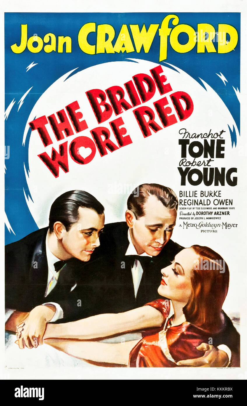 "The Bride Wore Red" è un film del 1937 con Joan Crawford. Il film è una commedia romantica, che esplora l'amore e la classe sociale con particolare attenzione alla moda e alle distinzioni di classe. Foto Stock