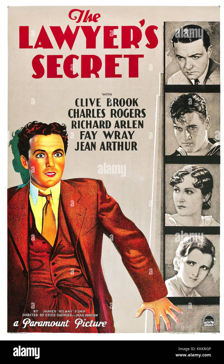 Il poster promozionale di "The Lawyer's Secret", un film misterioso che esplora dilemmi legali e personali. Il poster presenta elementi chiave di intrigo, legge e suspense, sottolineando la drammatica tensione. Foto Stock