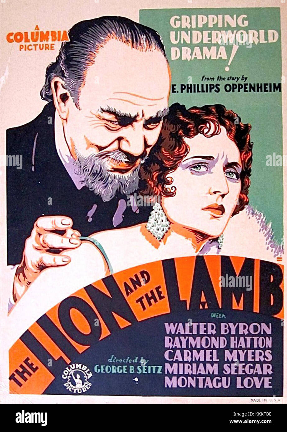 Il poster della finestra "Leone e Agnello" è un'immagine simbolica spesso utilizzata in contesti religiosi o spirituali. Presenta un leone e un agnello insieme, che rappresentano la pace, l'armonia e l'unità. Foto Stock