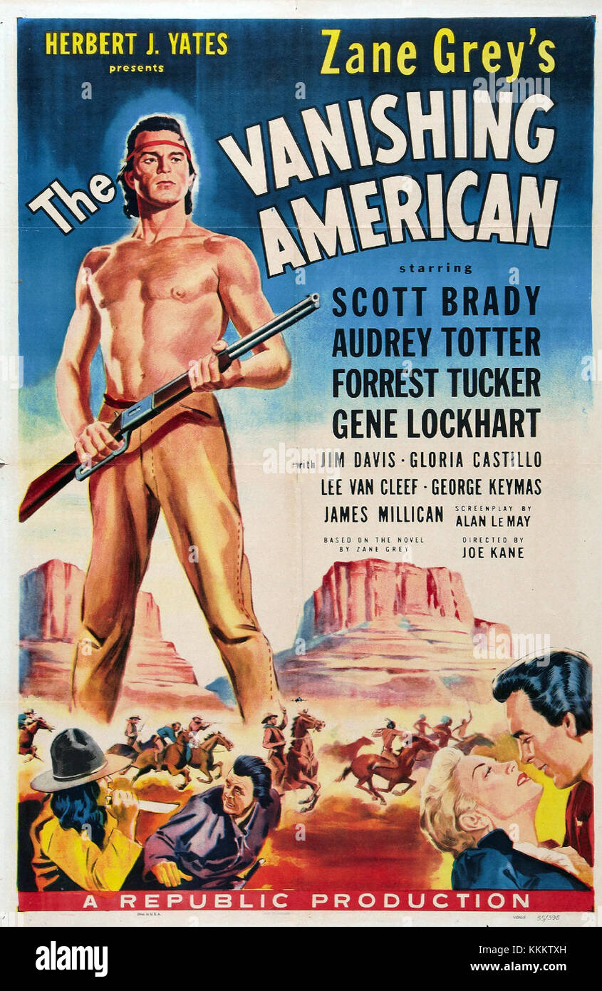 Il poster Vanishing American, creato per un film del 1929, ritrae la storia della vita dei nativi americani e le sfide affrontate dai popoli indigeni durante i primi anni del XX secolo. Foto Stock
