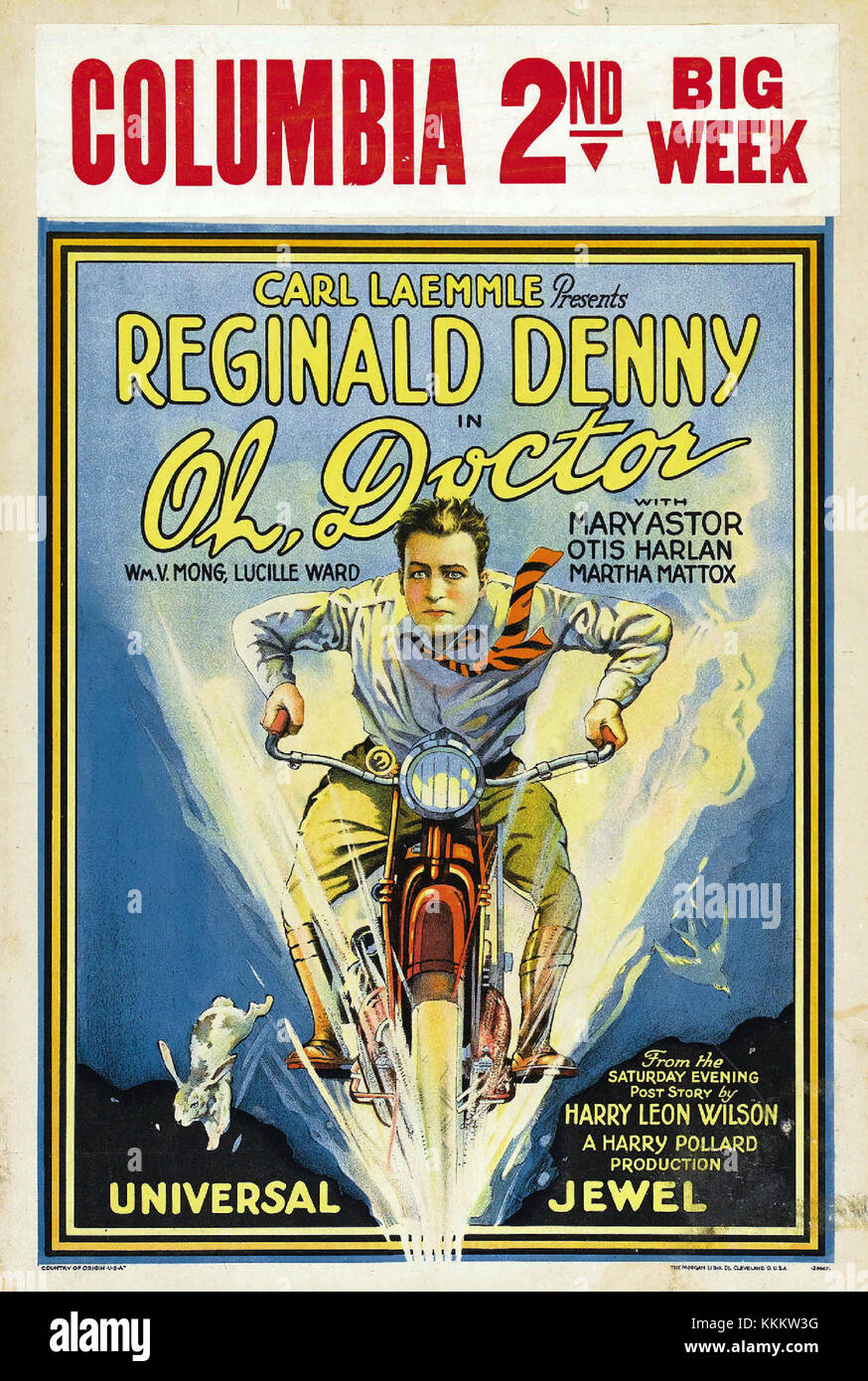 Il poster "Oh Doctor" è un pezzo promozionale per una produzione teatrale o un evento, che mostra una scena umoristica o drammatica. Il design del poster riflette il tema e il tono della produzione, attirando l'attenzione sul suo fascino e fornendo una rappresentazione visiva della performance. Foto Stock