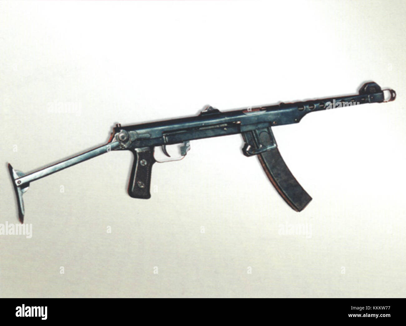 Il PPS-43 è una mitragliatrice sovietica da 7,62 mm, ampiamente utilizzata durante la seconda guerra mondiale e il dopoguerra. Conosciuto per il suo design semplice e le sue prestazioni affidabili, divenne un'arma chiave per le forze sovietiche durante il conflitto. Foto Stock