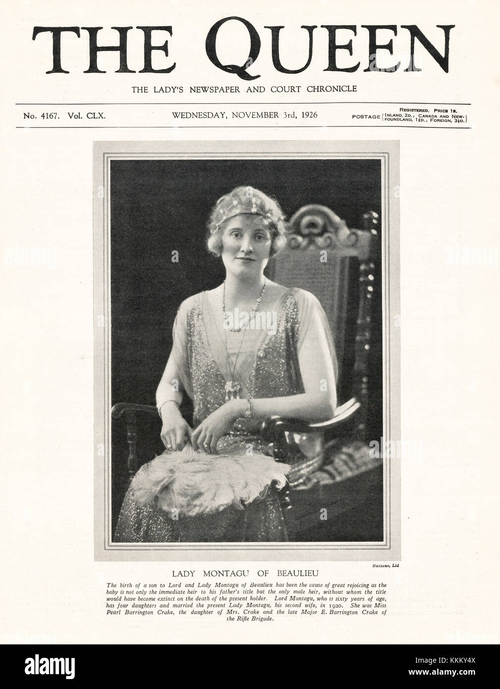 1926 La Queen Lady Montagu di Beaulieu Foto Stock