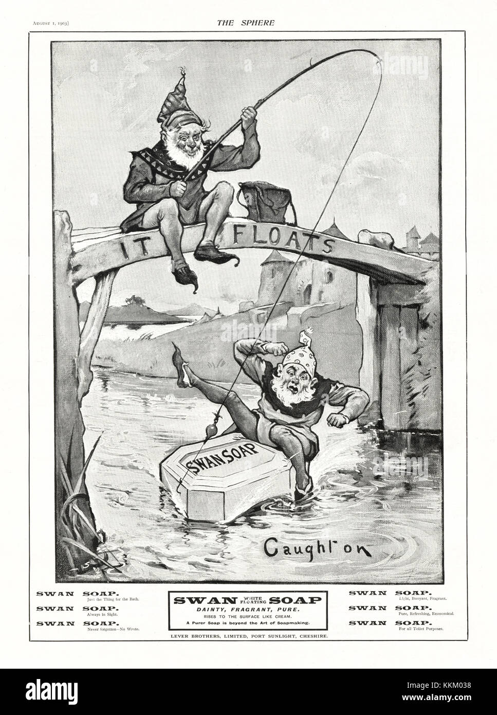 1903 La rivista britannica Swan Annuncio di sapone Foto Stock