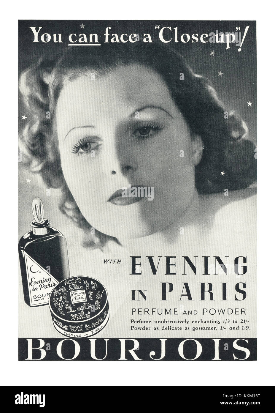Bourjois 1957 Bourjois Sera IN Parigi Viso Polvere Vintage Cosmetico Ad 