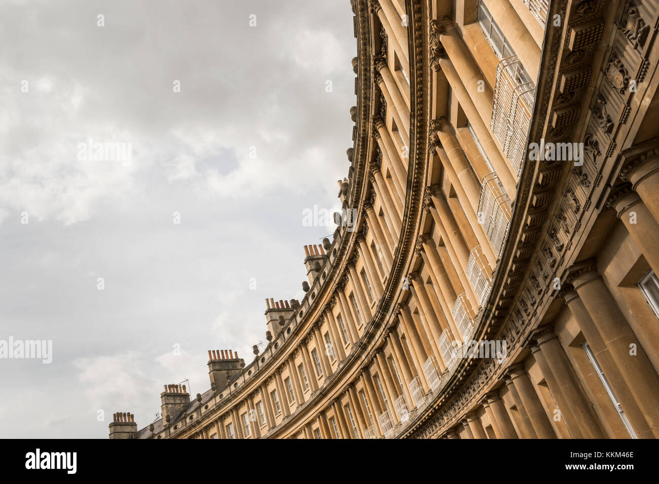 La curvatura architettura Georgiana di Bath il Circus. Foto Stock