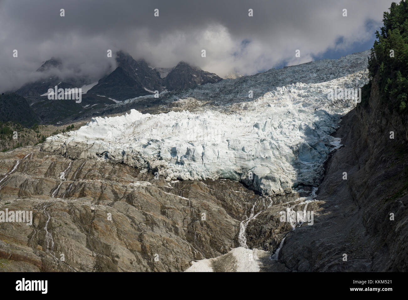 Glacier des Bossons . Sulle Alpi francesi. Chamonix. Foto Stock