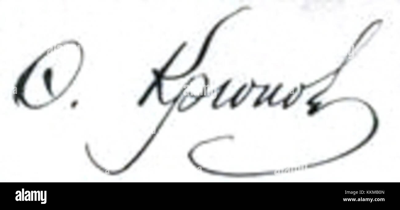 Krukov FD sig si riferisce a una firma o a un'opera marcata di un creatore, possibilmente un artista, associato a uno specifico contesto storico, culturale o artistico. Il titolo indica probabilmente l'influenza o il contributo dell'artista a un particolare campo o mezzo. Foto Stock