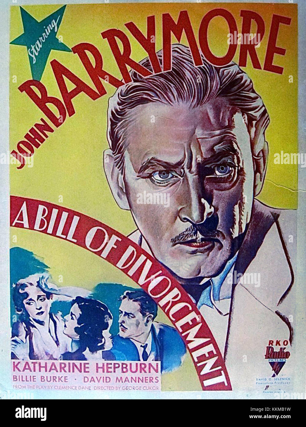 Il poster del film del 1932 Bill of Divorcement mette in evidenza i temi chiave del film e il materiale promozionale per la sua uscita teatrale. Foto Stock