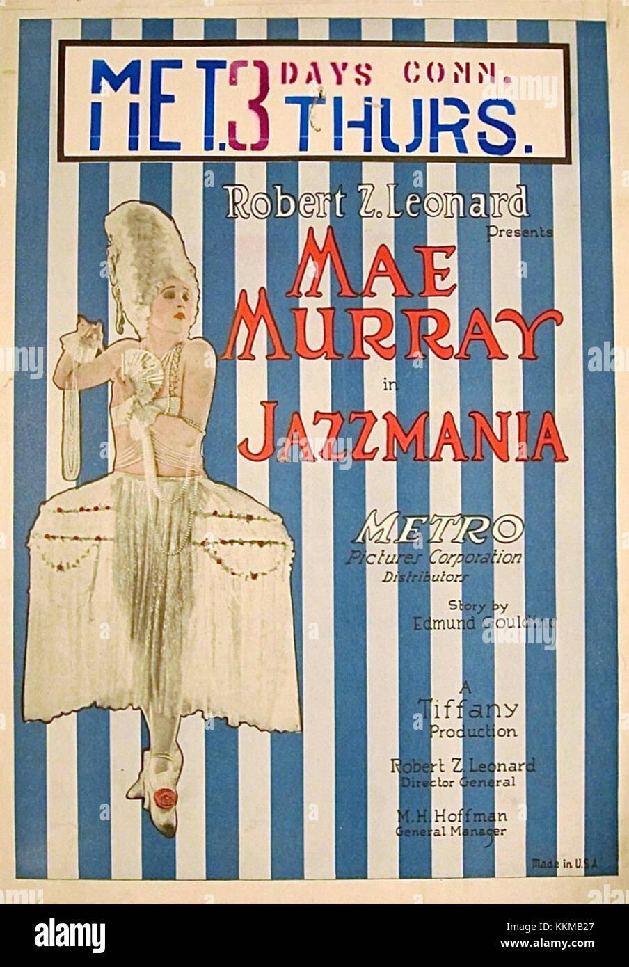 Il poster 'Jazzmania' di un evento jazz degli anni '1920 mette in evidenza l'eccitazione culturale e musicale dell'epoca, promuovendo la musica jazz come genere di spicco nell'intrattenimento americano durante i primi anni del XX secolo. Foto Stock
