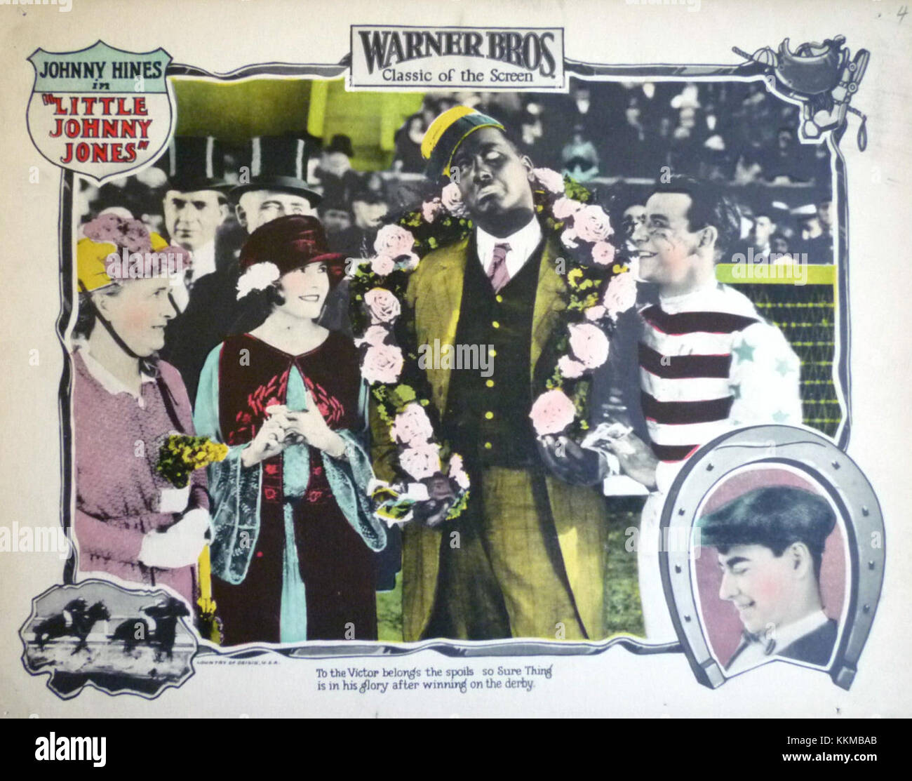 Little Johnny Jones è un film del 1929. La lobby card mostra una scena del film, con il suo carattere centrale e i momenti iconici della produzione. Il film ha come protagonista il celebre attore Jimmy durante. Foto Stock