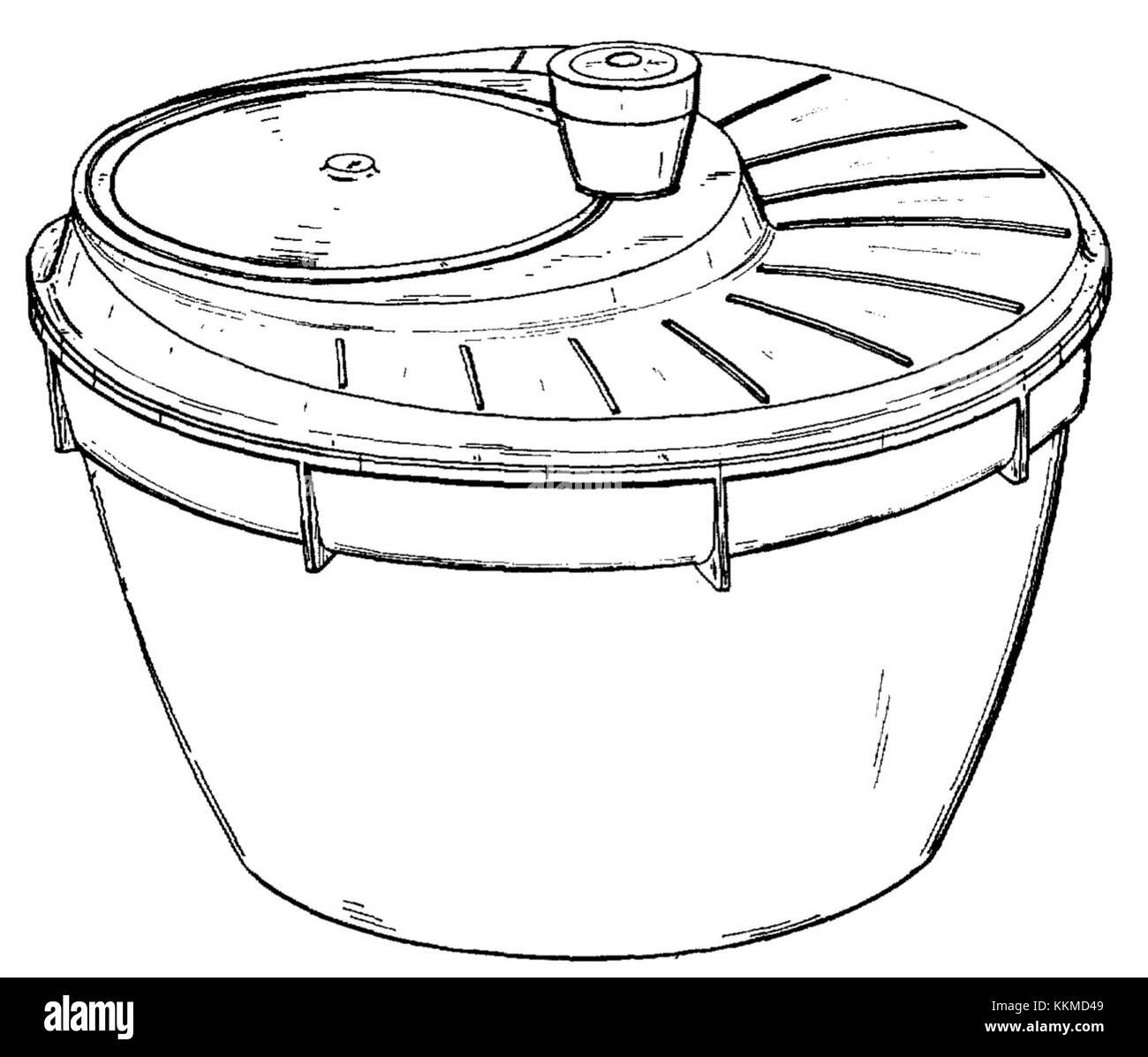 Il brevetto 241495 è relativo all'asciugatrice per insalate Mantelet, un apparecchio da cucina progettato per asciugare in modo efficiente insalate verdi e fichi. Il brevetto presenta un design innovativo volto a migliorare le tecniche di preparazione degli alimenti. Foto Stock