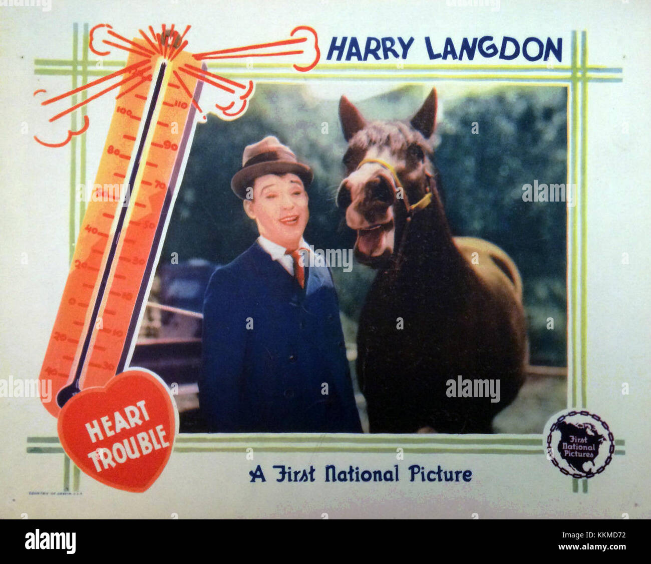 Una lobby card vintage del film "Heart Trouble", che mostra il materiale promozionale per il film, probabilmente degli anni '1930 o '1940 Foto Stock