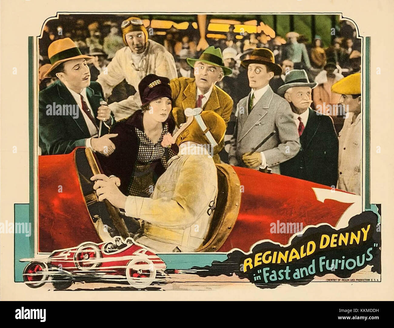 Questa lobby card promuove *The Fast and the Furious*, un film d'azione del 2001 diretto da Rob Cohen. Conosciuto per i suoi inseguimenti automobilistici ad alta velocità e la cultura delle corse su strada, il film è diventato un fenomeno culturale e ha lanciato una serie di successo. Foto Stock