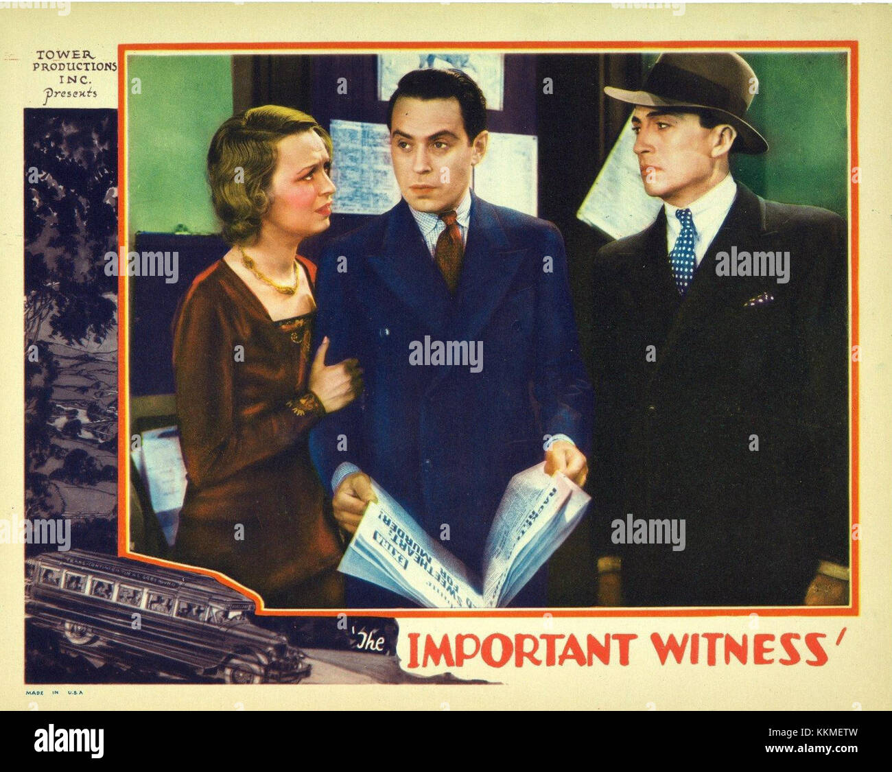 Il biglietto d'ingresso per "testimone importante", un film che raffigura un caso legale significativo o legato al crimine. Questo materiale promozionale mette in risalto i temi principali del film e i momenti drammatici. Foto Stock