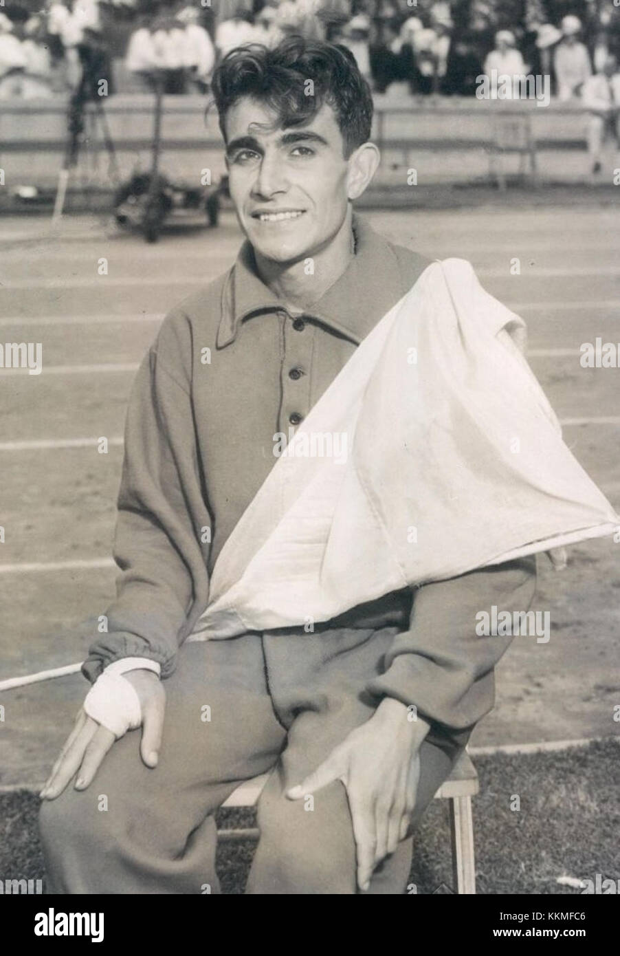 Juan Carlos Zabala è stato un atleta argentino noto per i suoi risultati nella corsa a lunga distanza, in particolare nella maratona. Ha partecipato alle Olimpiadi del 1932, dove ha guadagnato il riconoscimento per la sua performance. Foto Stock