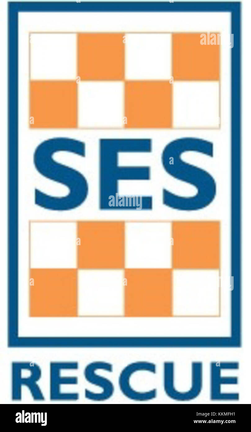 Il logo SES (South Australian State Emergency Service) rappresenta la missione dell'organizzazione di fornire servizi di risposta alle emergenze e di recupero in tutta l'Australia meridionale. E' un simbolo di sicurezza pubblica e di sostegno comunitario. Foto Stock