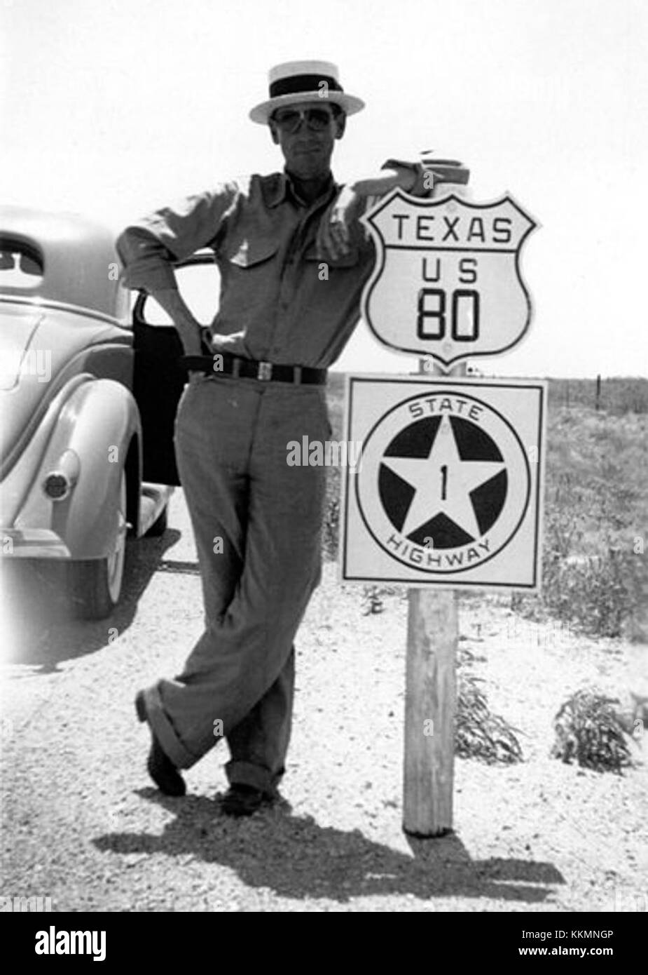 US Route 80 e Texas Highway 1 Foto Stock