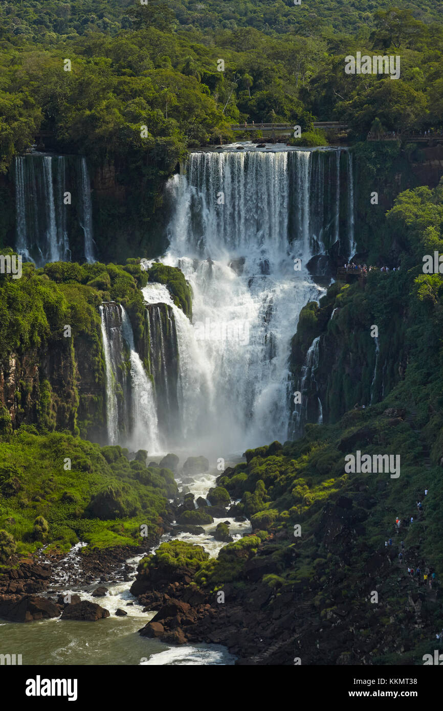 Cascate di Iguazu, Argentina, visto dal lato del Brasile, Sud America Foto Stock