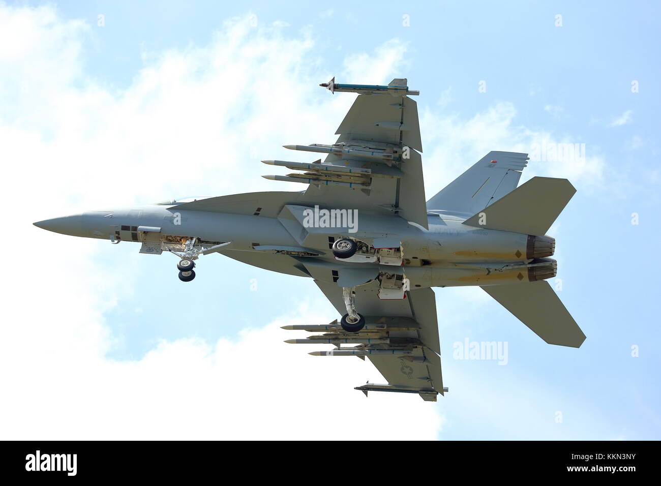 McDonnell Dougas F-18 Super Hornet è stato presentato al Farnborough Air Show 2014 Foto Stock