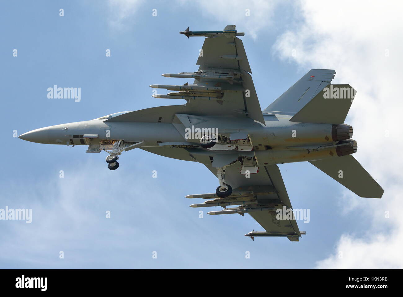 McDonnell Dougas F-18 Super Hornet è stato presentato al Farnborough Air Show 2014 Foto Stock