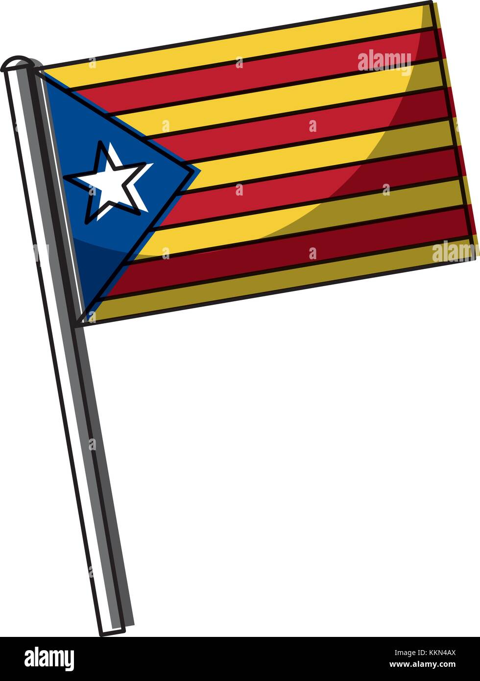 Bandiera della Catalogna post nazionalismo simbolo Illustrazione Vettoriale