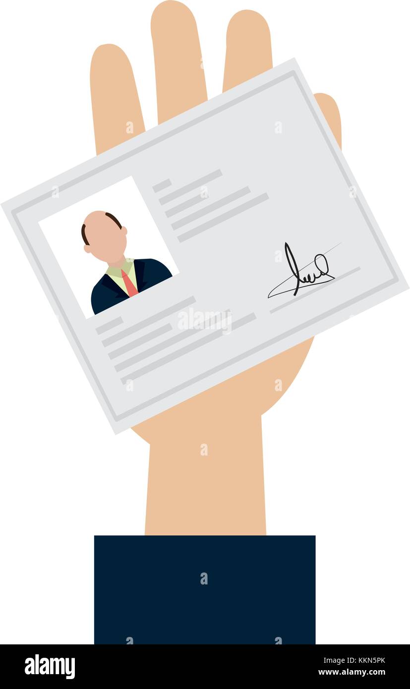 Mano con id licenza illustrazione vettoriale design Illustrazione Vettoriale